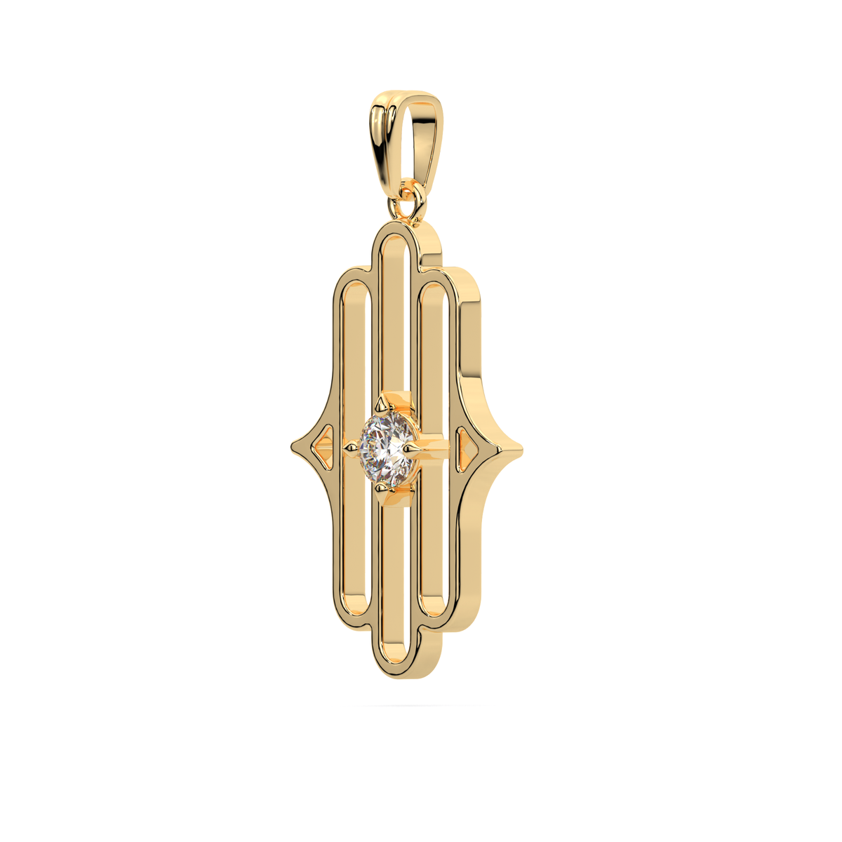 Charmed Star lab-grown diamond star pendant, 14k gold