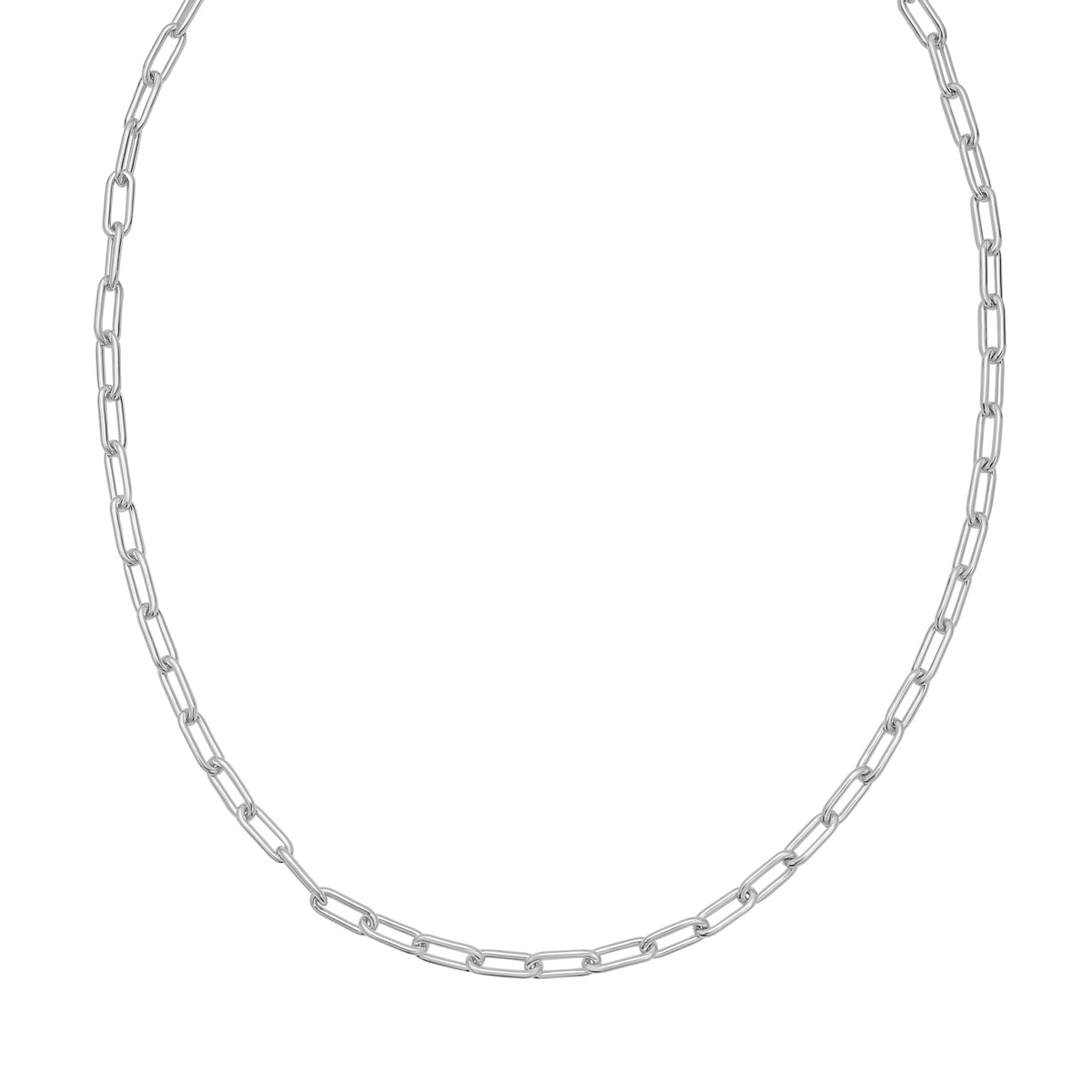 Pledge Link sterling silver paperclip chain, sterling silver, 4.1mm #Color_Sterling Silver