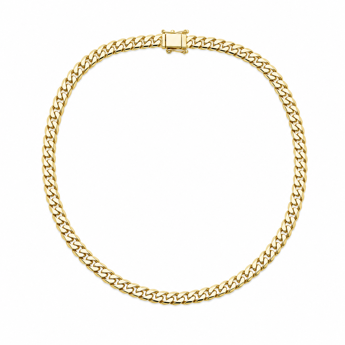 Ledger Cuban 14k gold miami cuban chain, full necklace, 14k yellow gold, 6.1mm #Color_Yellow Gold