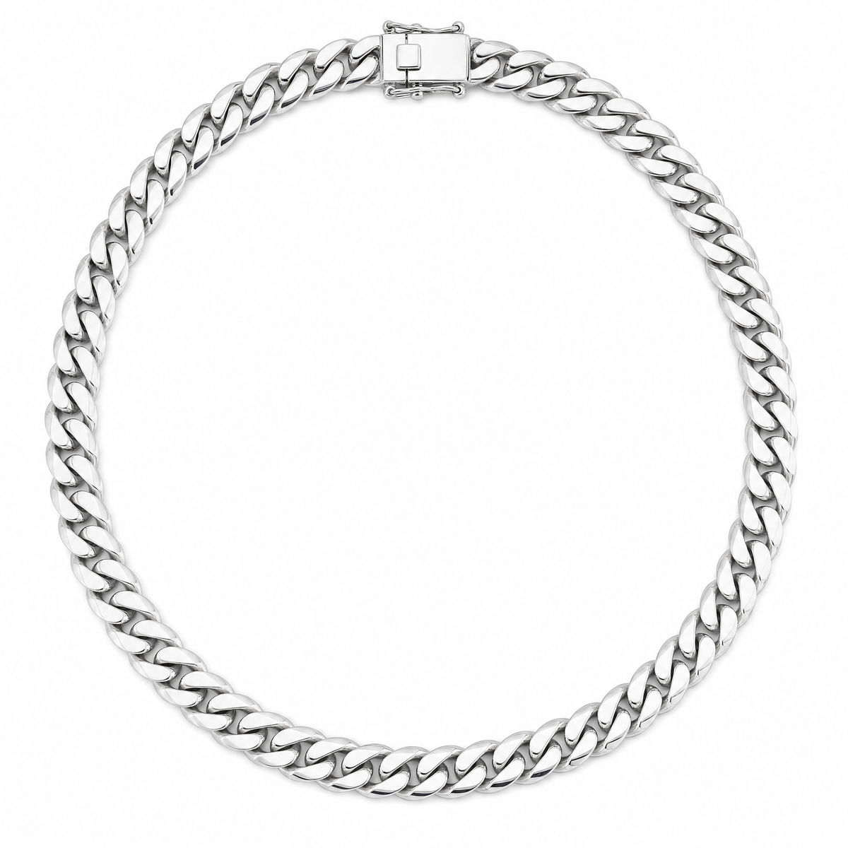 Ledger Cuban sterling silver miami cuban chain, full necklace, sterling silver, 9.8mm #Color_Sterling Silver