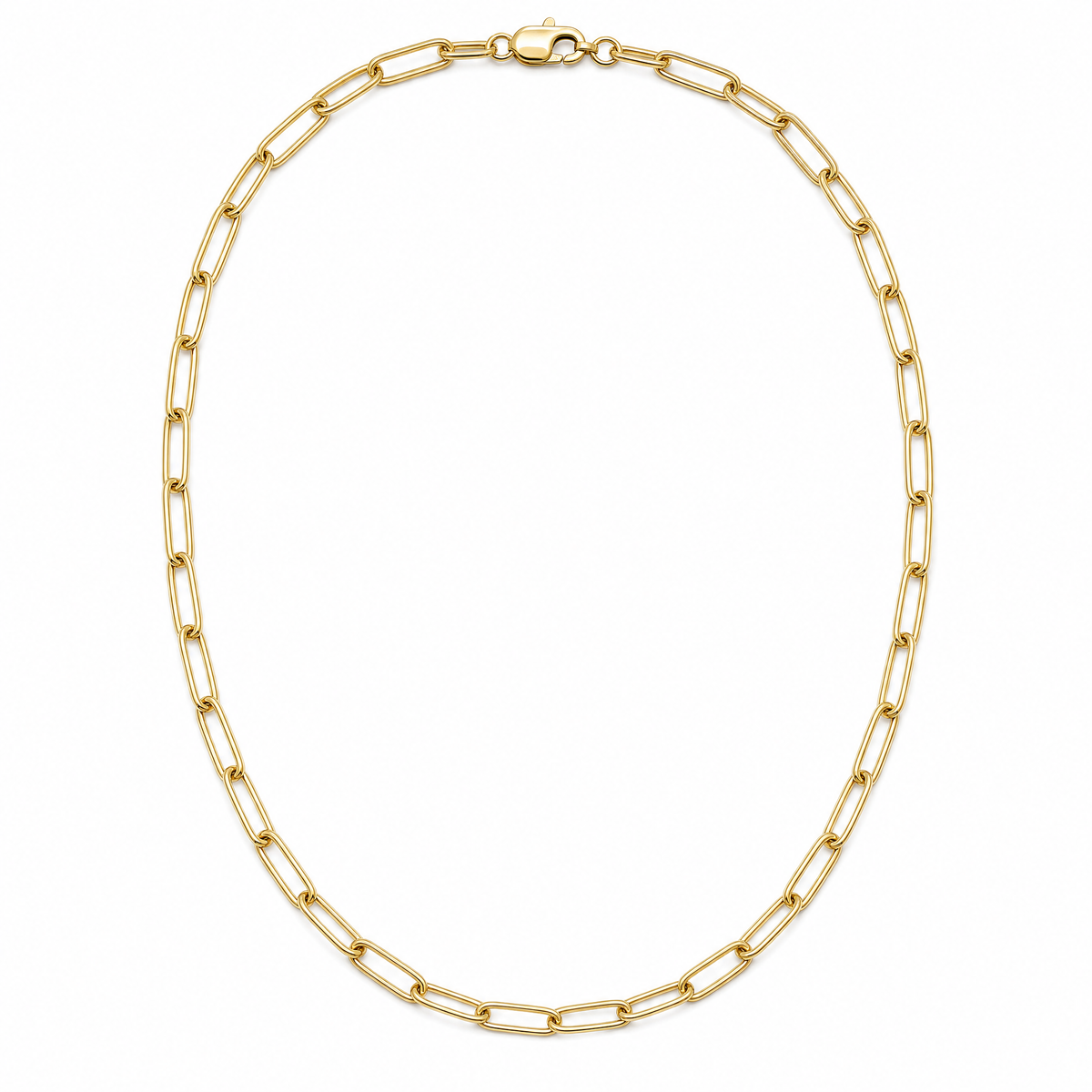 Pledge Link 14k gold paperclip chain, full necklace, 14k yellow gold, 2.1mm #Color_Yellow Gold