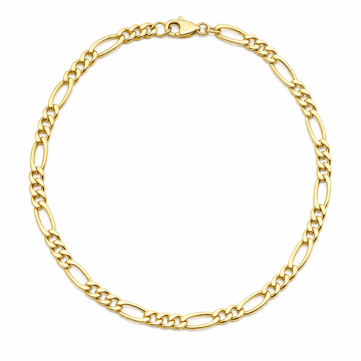 Loupe Figaro 14k gold figaro chain, full necklace, 14k yellow gold, 7mm #Color_Yellow Gold