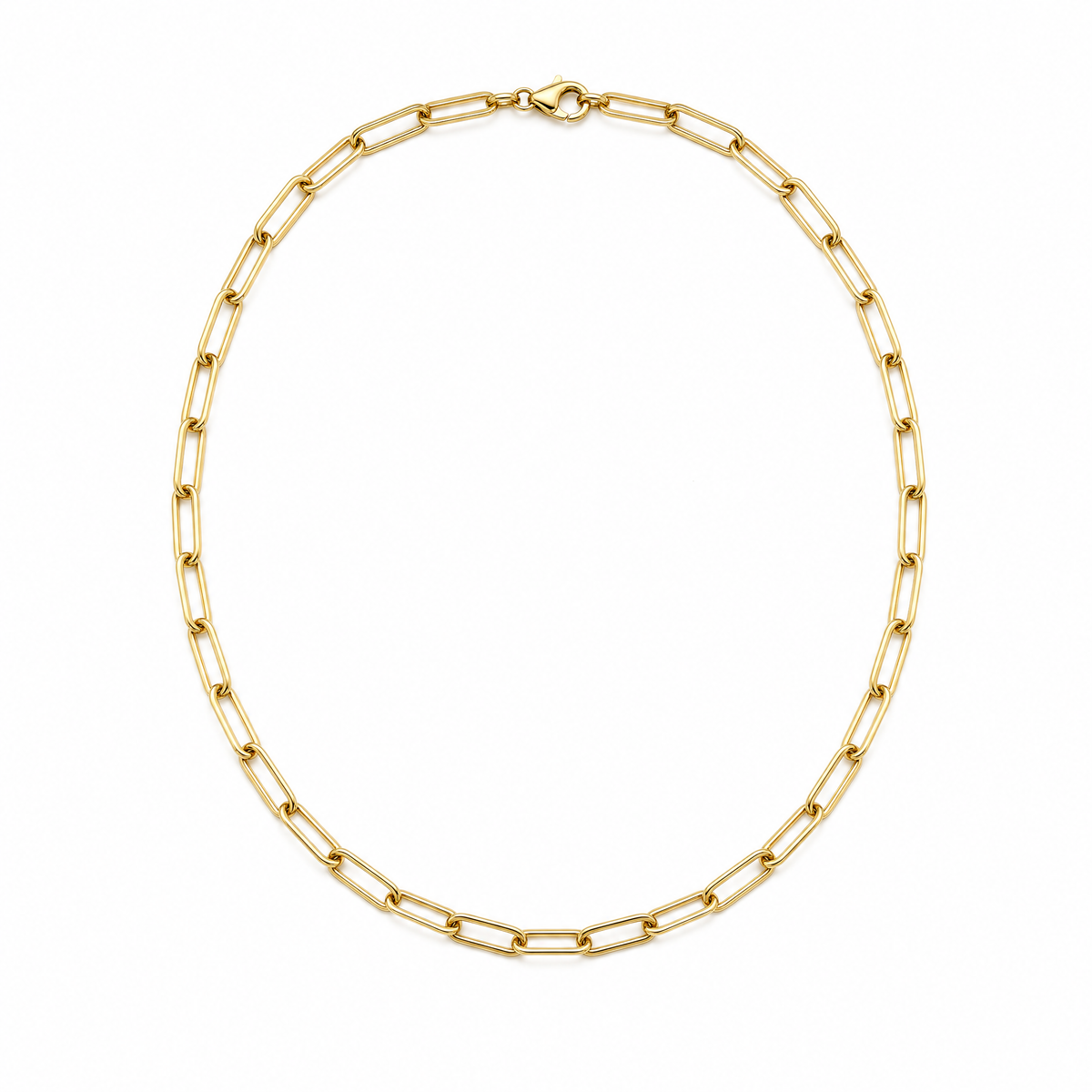 Pledge Link 14k gold paperclip chain, full necklace, 14k yellow gold, 2.5mm #Color_Yellow Gold