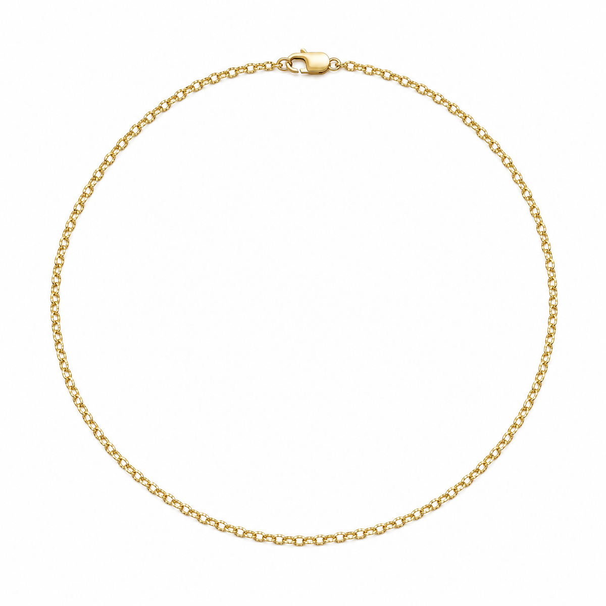 Promise Cable 14k gold cable chain, full necklace, 14k yellow gold, 1.5mm #Color_Yellow Gold