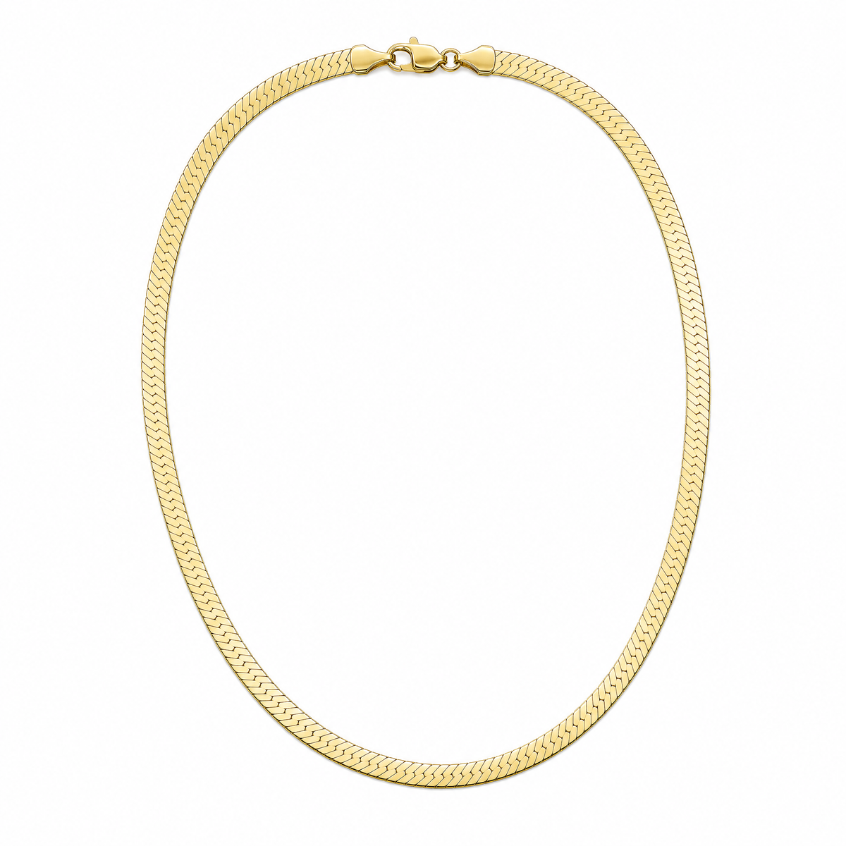 Woven Herringbone 14k gold herringbone chain, full necklace, 14k yellow gold, 2.8mm #Color_Yellow Gold