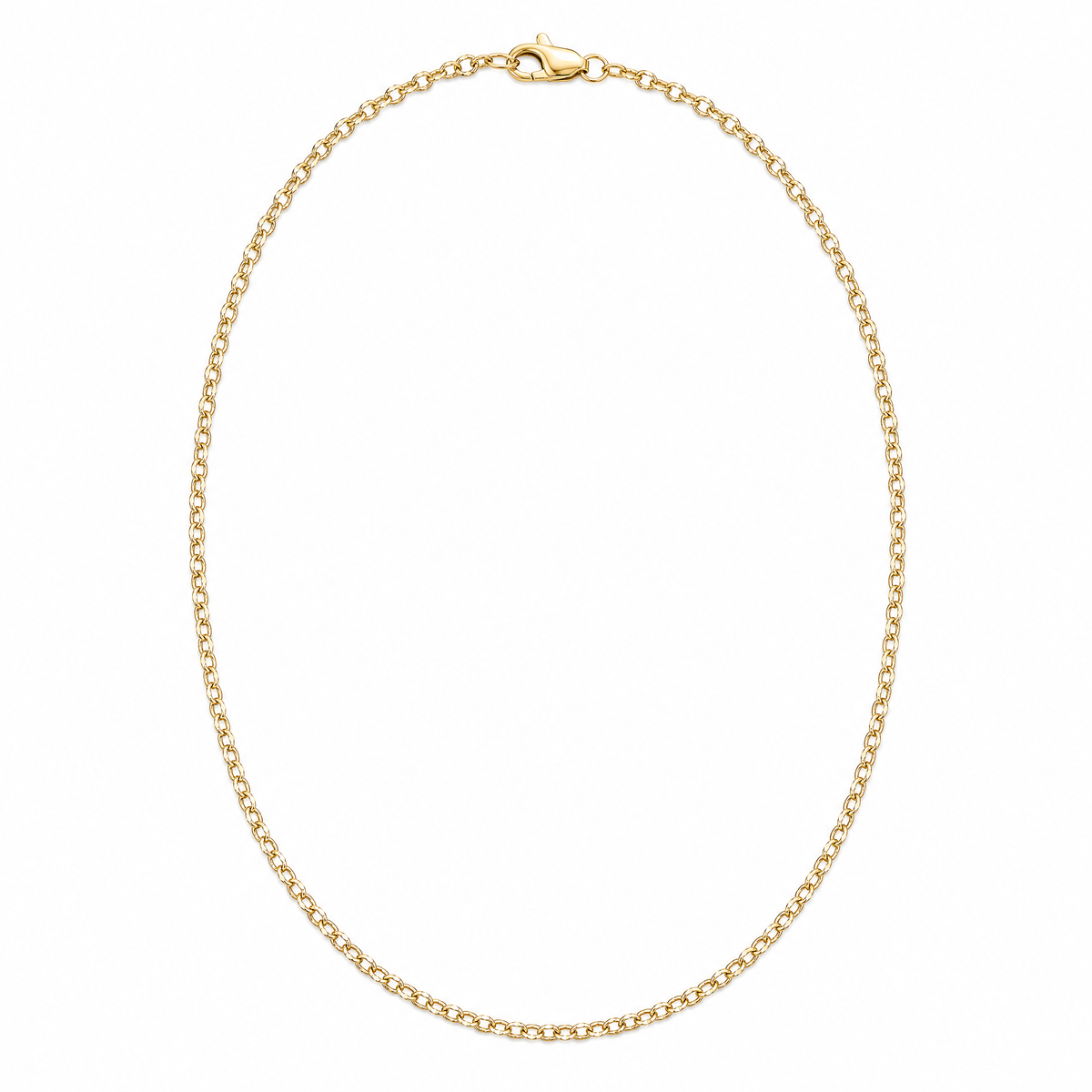 Promise Cable 14k gold cable chain, full necklace, 14k yellow gold, 1.3mm #Color_Yellow Gold