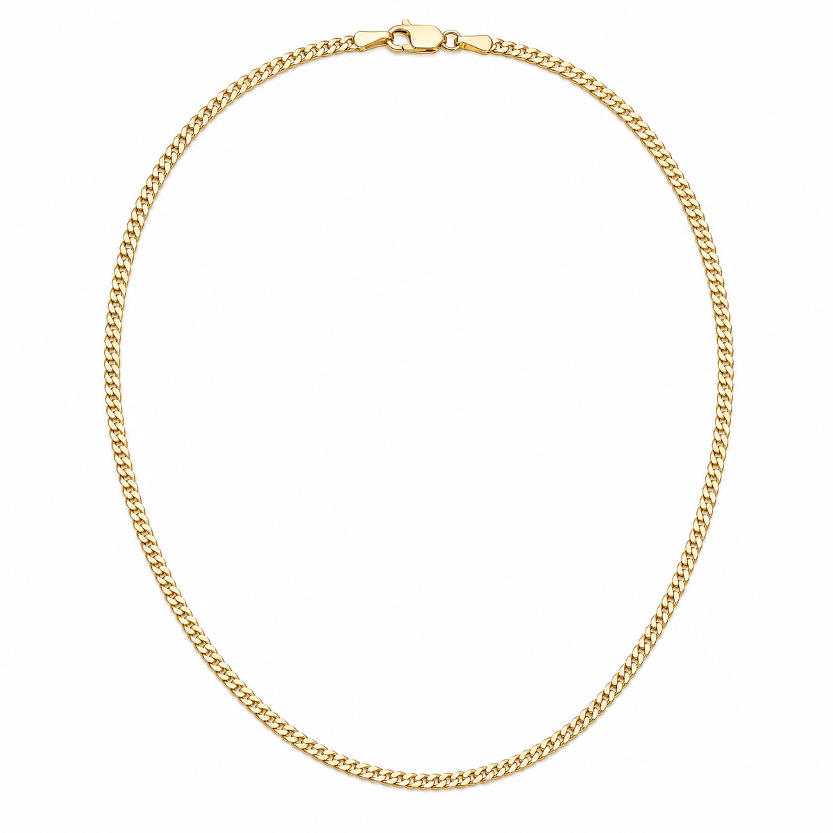 Covenant Curb 14k gold curb chain, full necklace, 14k yellow gold, 1.4mm #Color_Yellow Gold