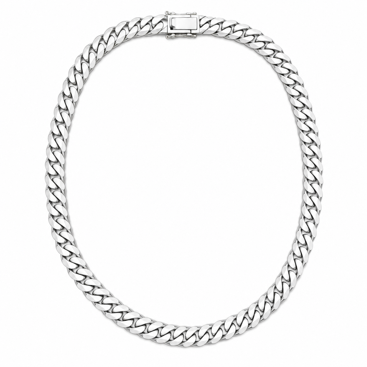 Ledger Cuban sterling silver miami cuban chain, full necklace, sterling silver, 8.4mm #Color_Sterling Silver