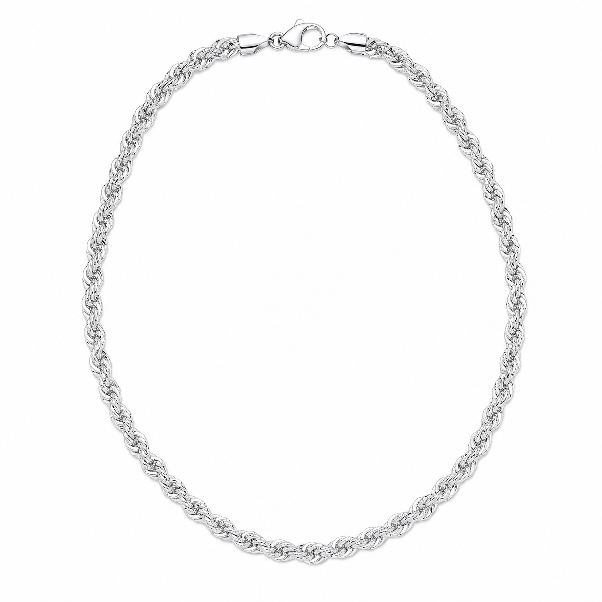 Bench Rope sterling silver rope chain, full necklace, sterling silver, 5mm #Color_Sterling Silver