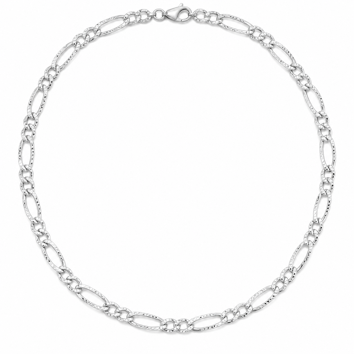 Loupe Figaro sterling silver figaro chain, full necklace, sterling silver, 5.5mm #Color_Sterling Silver