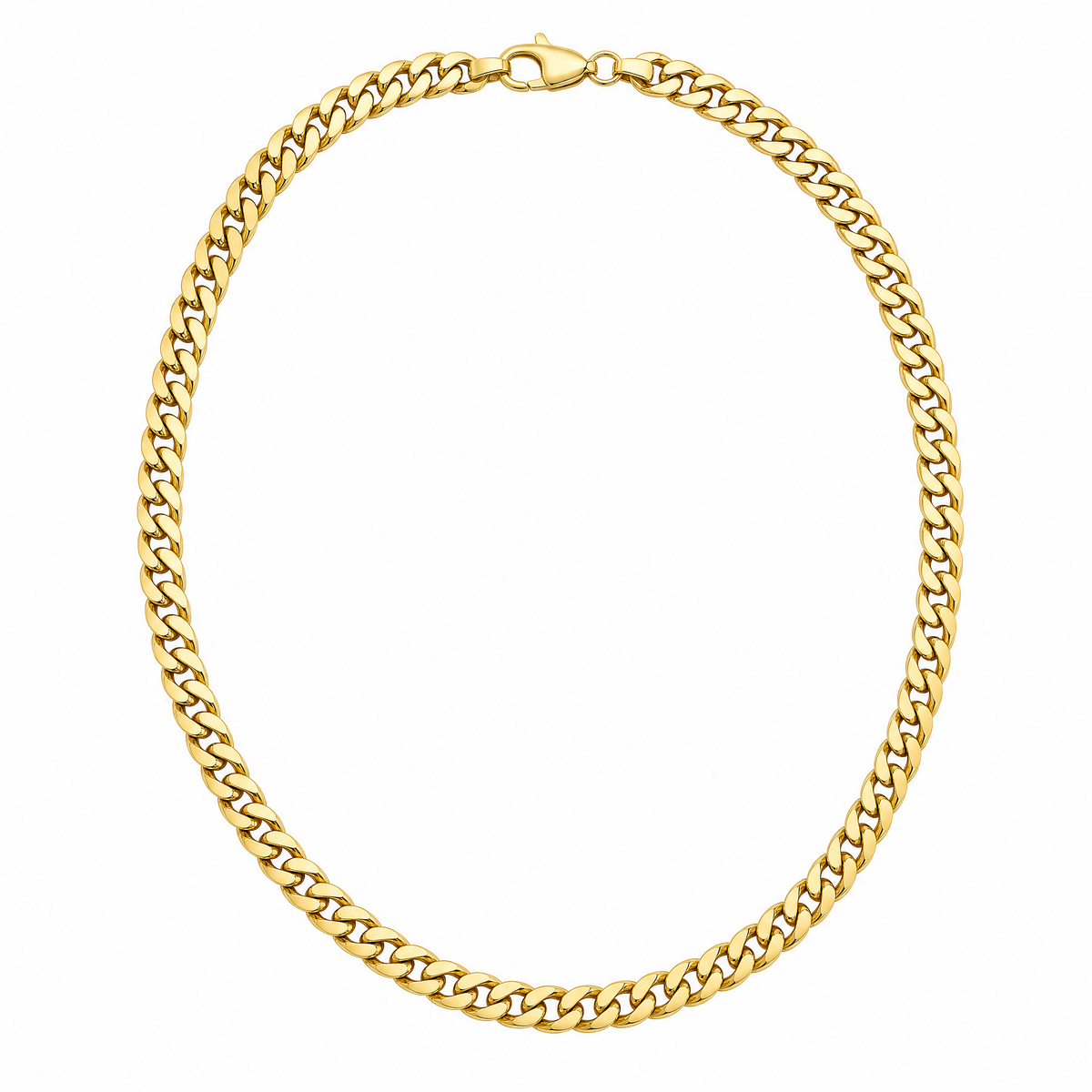 Parcel Curb 14k gold curb chain, full necklace, 14k yellow gold, 5.7mm #Color_Yellow Gold