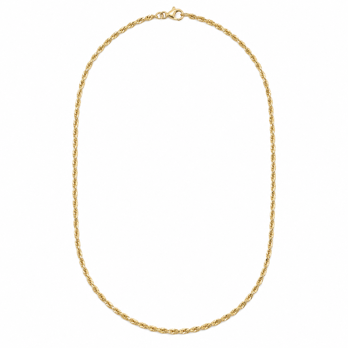 Bound Rope 14k gold rope chain, full necklace, 14k yellow gold, 1.6mm #Color_Yellow Gold