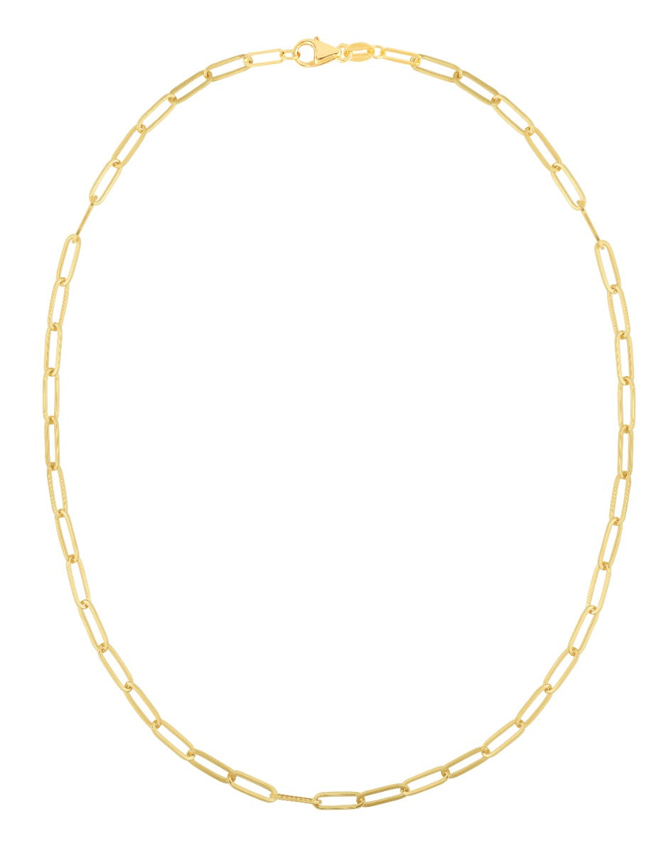 Pledge Link 14k gold paperclip chain, 14k yellow gold, 4mm #Color_Yellow Gold