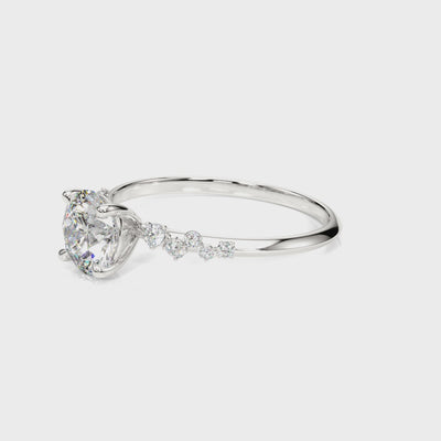 Favored Bloom lab-grown diamond engagement ring, 14k white gold or platinum#Color_White Gold|Platinum