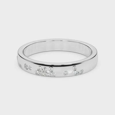 Scattered Bloom lab-grown diamond band, 14k gold