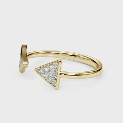 Double Favor lab-grown diamond ring, 14k gold