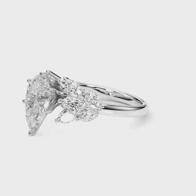 Given Petal lab-grown diamond engagement ring, 14k white gold or platinum#Color_White Gold|Platinum