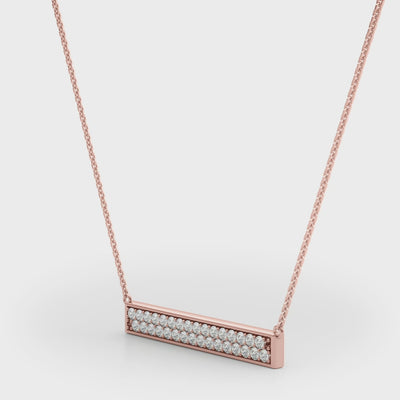 Quiet Bar lab-grown diamond bar necklace, 14k gold