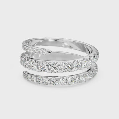 Spiral Grace lab-grown diamond wrap ring, 14k white gold#Color_White Gold