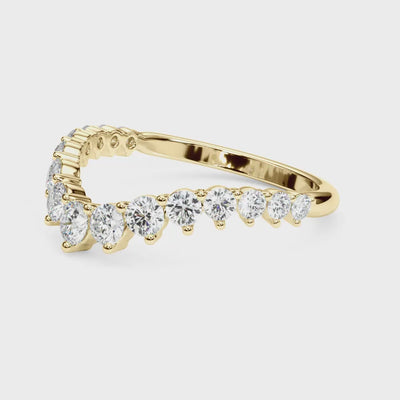 Zenith Chevron lab-grown diamond band, 14k gold