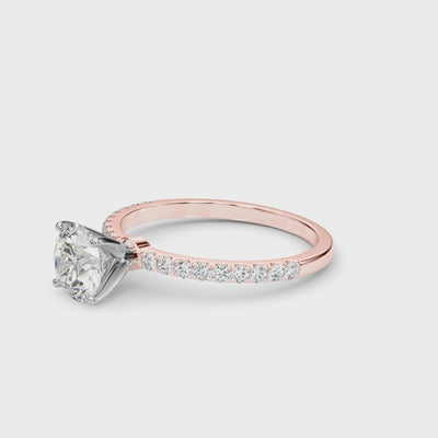 Full Dawn lab-grown diamond engagement ring, 14k rose gold#Color_Rose Gold