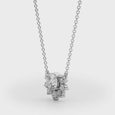 Halo Bloom lab-grown diamond pendant, 14k gold