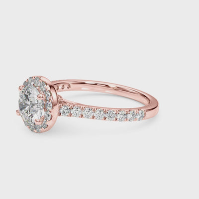 Halo Daybreak lab-grown diamond halo engagement ring, 14k rose gold#Color_Rose Gold