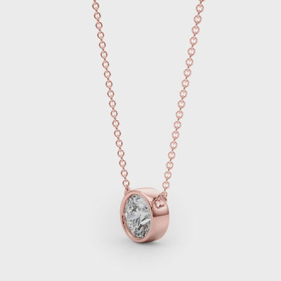 Open Aura lab-grown diamond pendant, 14k gold, 1.01 to 3.01 ct