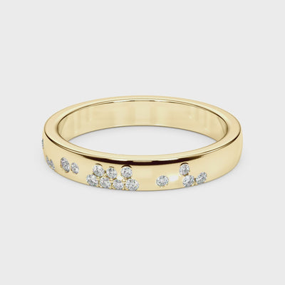 Scattered Bloom lab-grown diamond band, 14k gold
