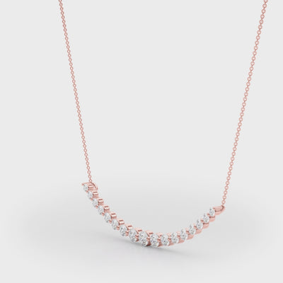 Daybreak Curve lab-grown diamond necklace, 14k rose gold#Color_Rose Gold