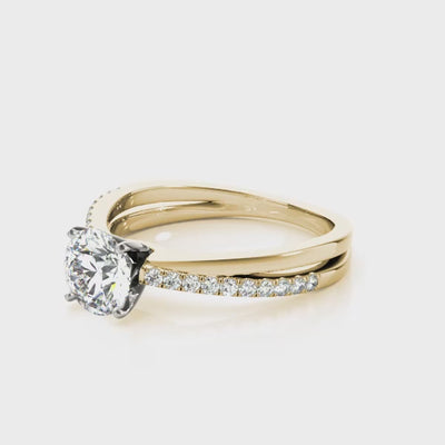 Entwined Vow lab-grown diamond twist engagement ring, 14k yellow gold#Color_Yellow Gold