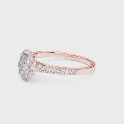 Lantern Halo lab-grown diamond halo engagement ring, 14k rose gold#Color_Rose Gold