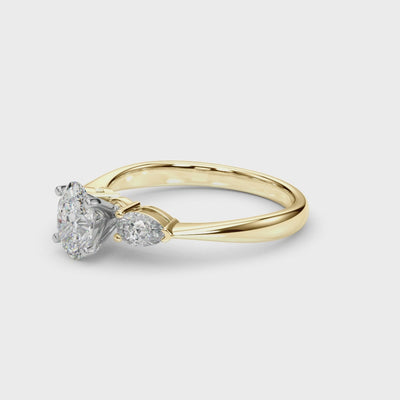 Held Blessing lab-grown diamond three-stone engagement ring, 14k yellow gold#Color_Yellow Gold