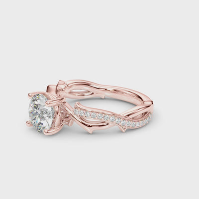Vine Grove lab-grown diamond engagement ring, 14k rose gold#Color_Rose Gold