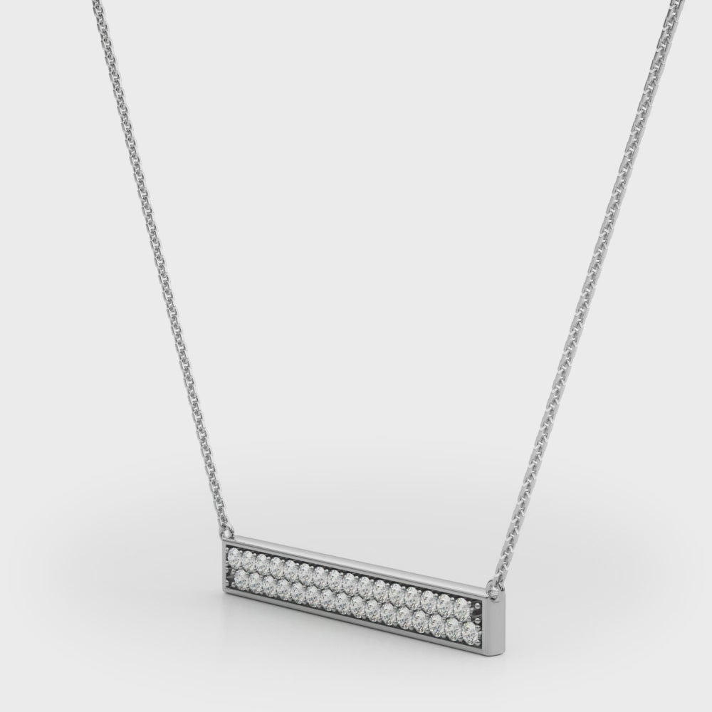 Quiet Bar lab-grown diamond bar necklace, 14k gold