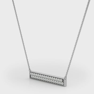 Quiet Bar lab-grown diamond bar necklace, 14k gold