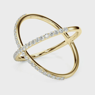 Crossed Vow lab-grown diamond ring, 14k yellow gold#Color_Yellow Gold