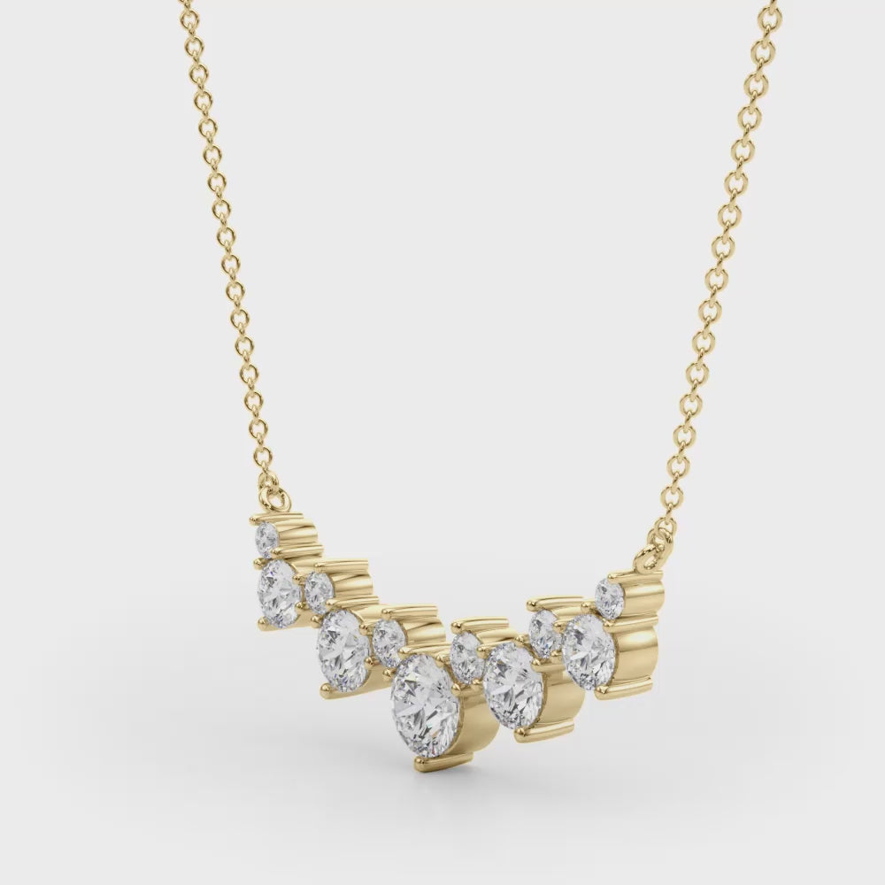 Quiet Balance lab-grown diamond necklace, 14k gold