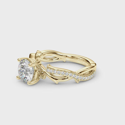 Vine Grove lab-grown diamond engagement ring, 14k yellow gold#Color_Yellow Gold