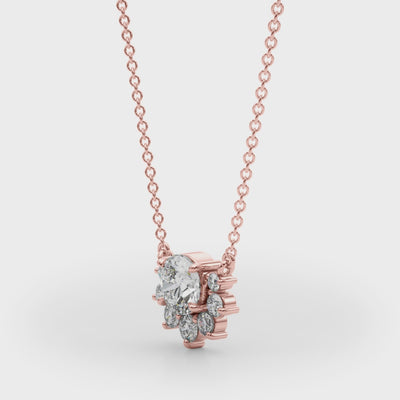 Halo Bloom lab-grown diamond pendant, 14k gold