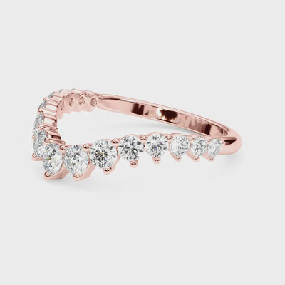 Zenith Chevron lab-grown diamond band, 14k gold
