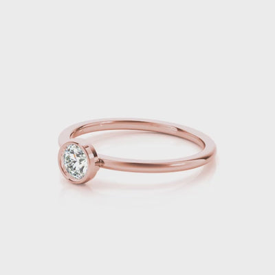 Single Word lab-grown diamond solitaire ring, 14k gold