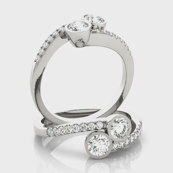 Twin Vow lab-grown diamond toi et moi ring, 14k gold