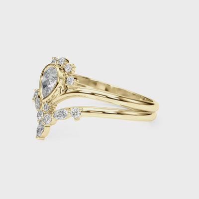 Gathered Bloom lab-grown diamond ring, 14k yellow gold#Color_Yellow Gold