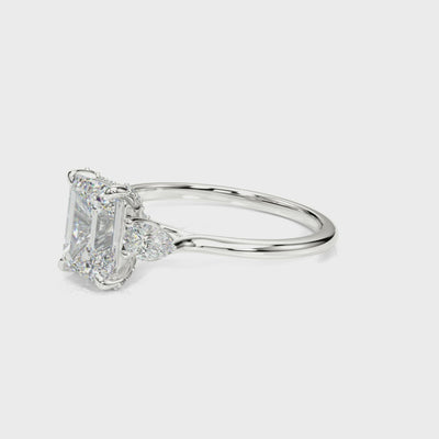 Given Grace lab-grown diamond engagement ring, 14k white gold or platinum#Color_White Gold|Platinum