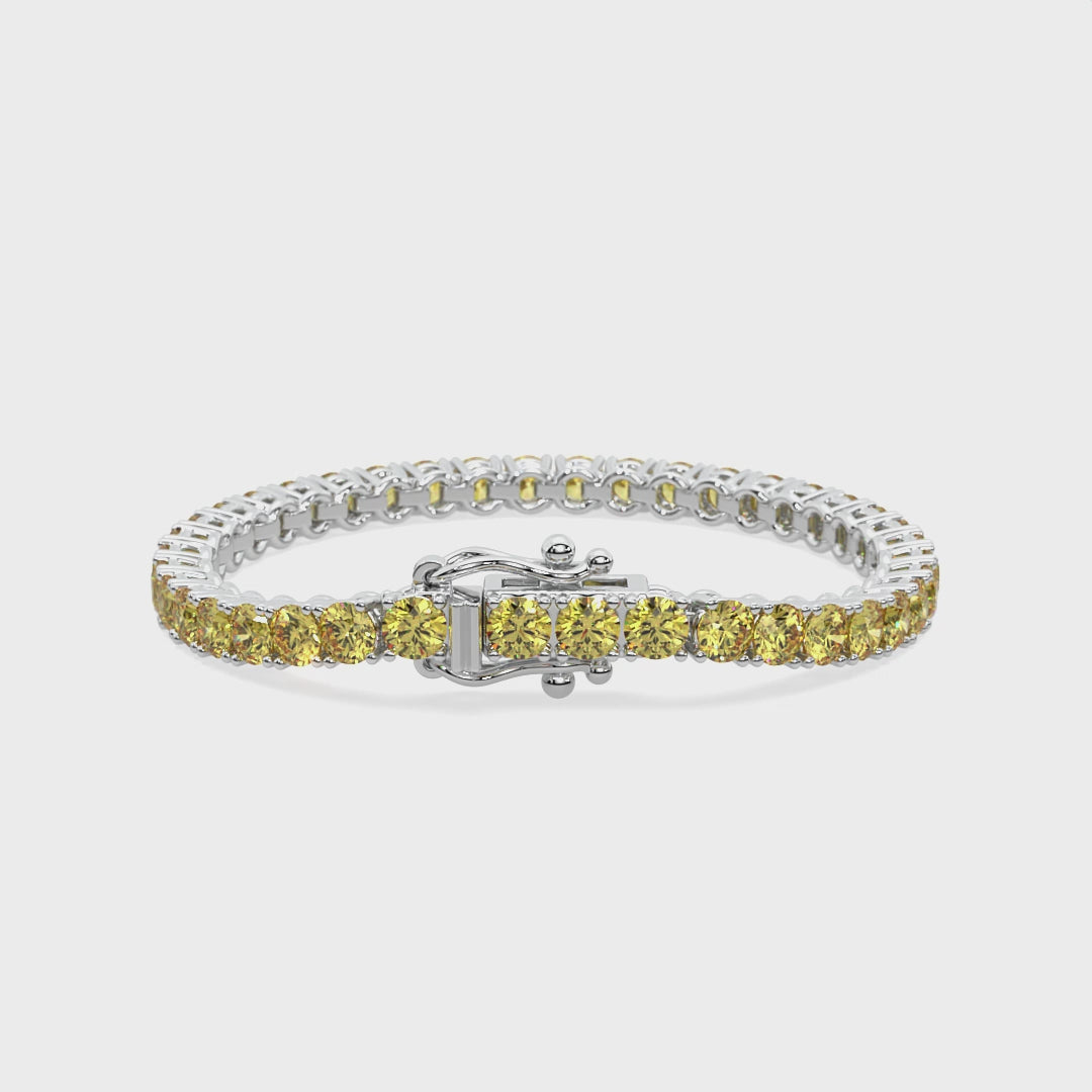 Moonrise Arc lab-grown yellow diamond tennis bracelet, 14k gold, 10.25 ct