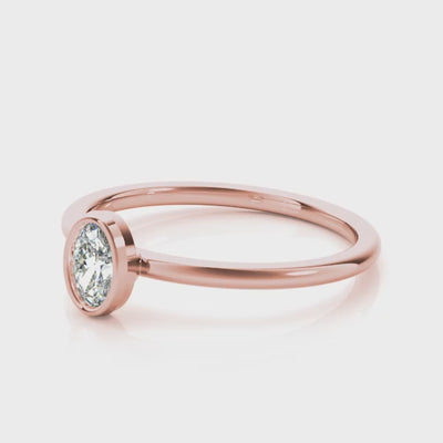 Oval Promise lab-grown diamond ring, 14k gold