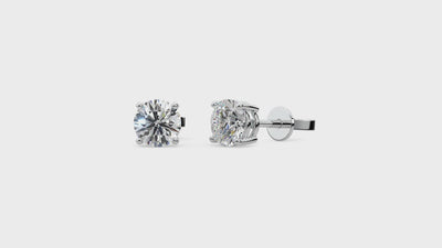 Quiet Glow lab-grown diamond stud earrings, screw back, 14k white gold#Color_White Gold