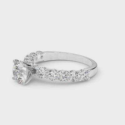 Cathedral Dawn lab-grown diamond cathedral engagement ring, 14k white gold or platinum#Color_White Gold|Platinum