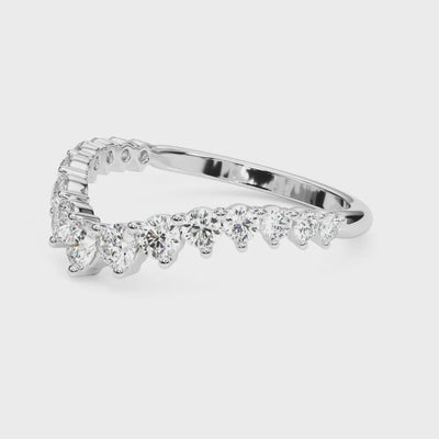 Zenith Chevron lab-grown diamond band, 14k gold
